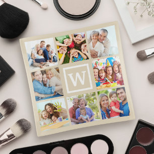Custom 8 Keepsake Family Photo Collage Monogram Trinket Tray