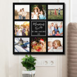 Custom 8  Photo Collage Foam Peel & Stick Foam Core Photo Tile<br><div class="desc">A custom photo collage of textured foam with a peel and stick photo board. It features 8 photos of family, pets, memories, events, your photography, etc. and further personalized with a simple message, family name and year set against a black background. The colors of the background and text can be...</div>