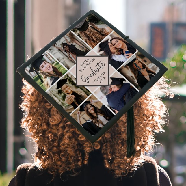 Custom 8 Photo Collage Graduation Cap Topper (Creator Uploaded)