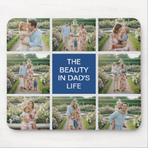 Custom 8 Photo Collage - Personalized Dad Gift Mouse Pad