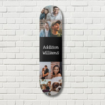 Custom 8 Photo collage Personalized Name Black