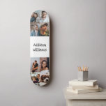 Custom 8 Photo collage Personalized Name white Skateboard<br><div class="desc">Customize your skateboard with your photos and name
Personalize it with 8 of your photos and your name by clicking personalize it option.
Modern trendy and cool design for all the skaters!</div>