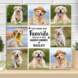 Custom 8 Photo Collage Pet Dog Loss Remembrance Plaque