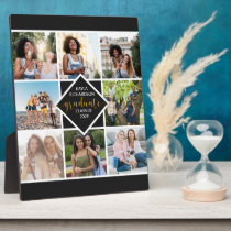 Custom 8 Photo Grid Collage Gold Graduate Plaque Custom 8 Photo Grid Collage Gold Graduate Plaque