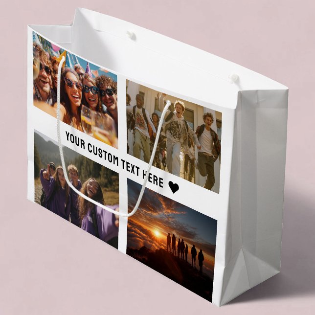 Custom 8-Photo Keepsake Gift Wrap Large Gift Bag (Creator Uploaded)