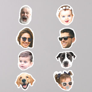 Custom 8 Photos Faces Waterproof Vinyl Stickers