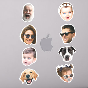Custom 8 Photos Faces Waterproof Vinyl Stickers