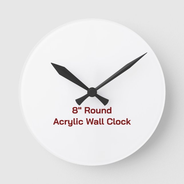Custom 8" Round Acrylic Wall Clock (Front)