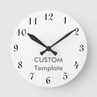 Custom 8" ROUND Wall Clock TYPO UPRIGHT