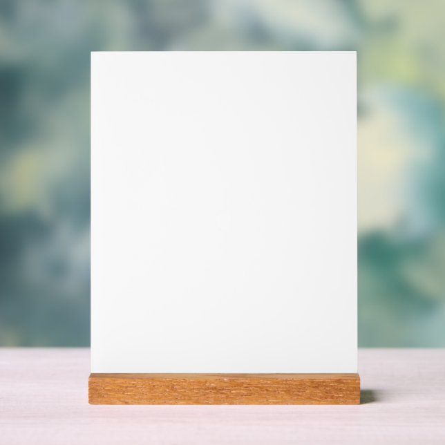 Custom 8" x 10" Acrylic Sign, with Wood Block Sign (Neutral)