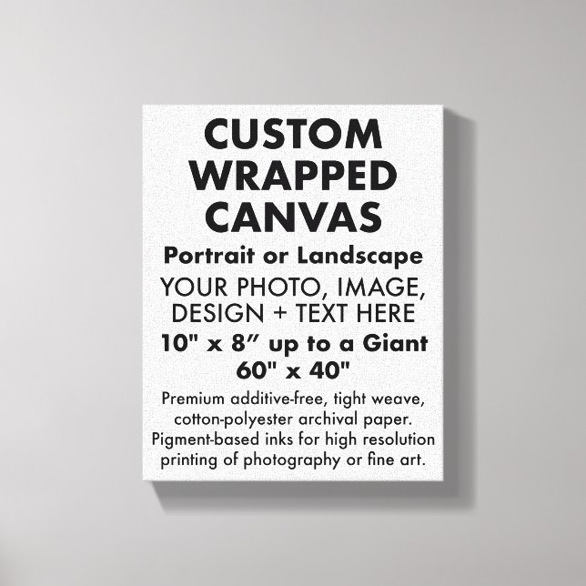 Custom 8" x 10" PREMIUM WRAPPED CANVAS Blank Print (Front)
