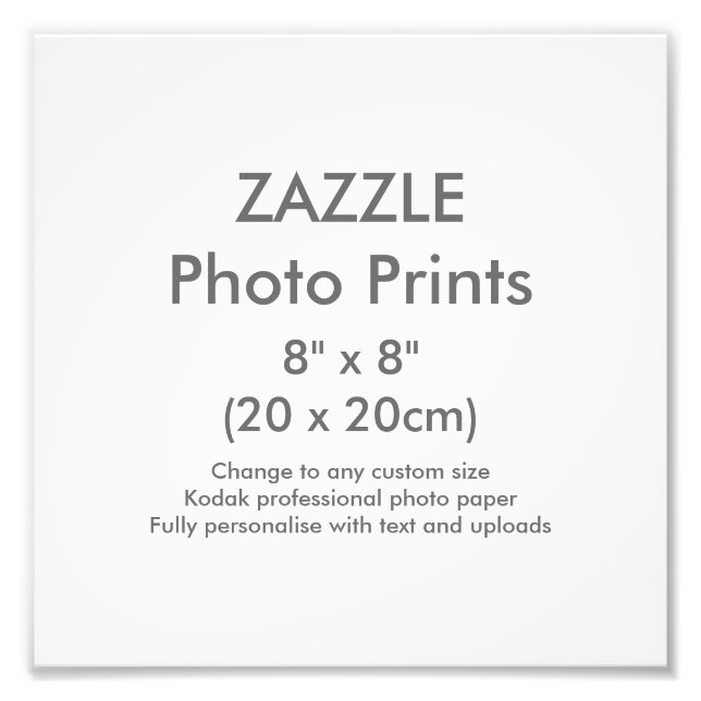 Custom 8" x 8" Square Photo Print Template (Front)
