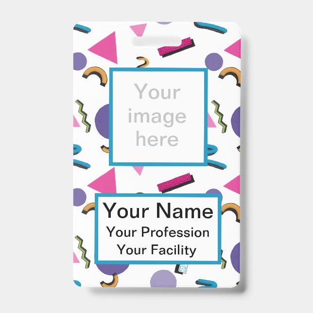 Custom 90s Shapes Badge (Front)