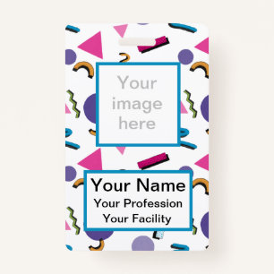 Custom 90s Shapes Badge