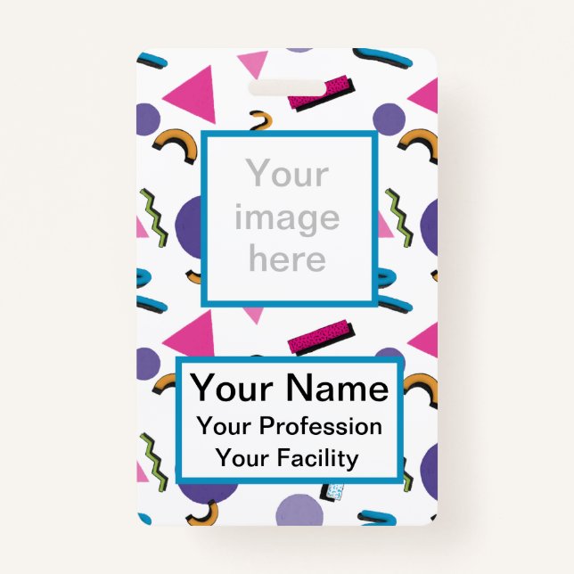 Custom 90s Shapes Badge (Front)