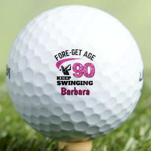 Custom 90th Golfer Gift for Mom – Keep Swinging Golf Balls
