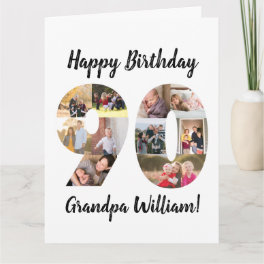 Custom 90th Number Photo Collage Custom Greeting Card