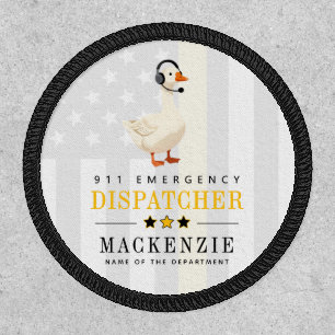 Custom 911 Dispatcher Goose With Headset Funny Patch
