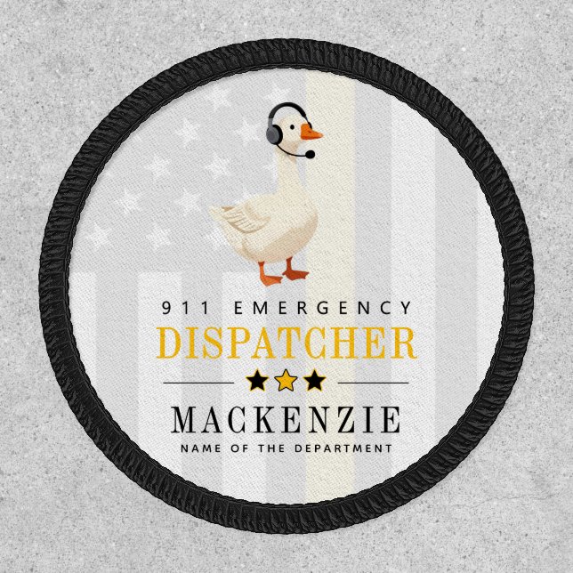 Custom 911 Dispatcher Goose With Headset Funny Patch (Front)