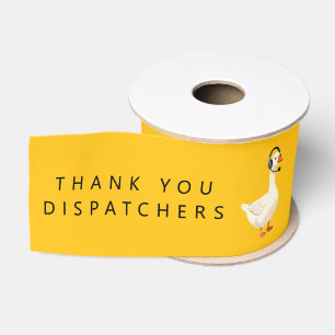 Custom 911 Dispatcher Goose With Headset Grosgrain Ribbon
