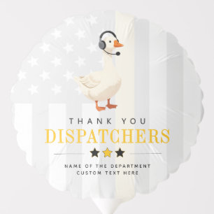 Custom 911 Dispatcher Goose With Headset Thank You Balloon