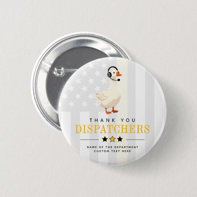 Custom 911 Dispatcher Goose With Headset Thank You Button (Front & Back)