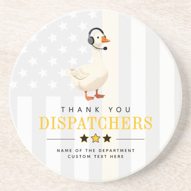 Custom 911 Dispatcher Goose With Headset Thank You Coaster (Front)