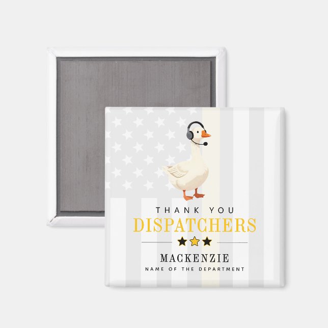 Custom 911 Dispatcher Goose With Headset Thank You Magnet (Front/Back)
