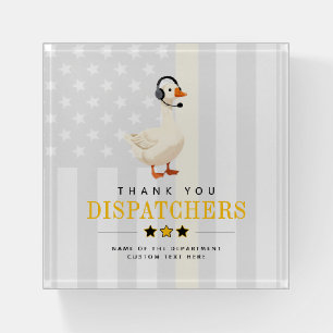 Custom 911 Dispatcher Goose With Headset Thank You Paperweight
