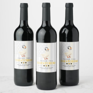 Custom 911 Dispatcher Goose With Headset Thank You Wine Label