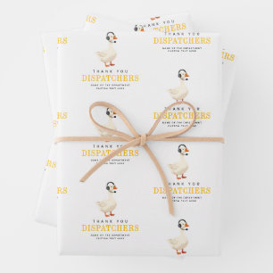 Custom 911 Dispatcher Goose With Headset Thank You Wrapping Paper Sheets