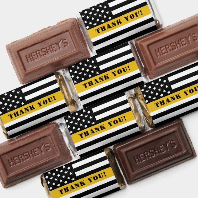 Custom 911 Dispatcher USA Flag Thin Gold Line Hershey's Miniatures (Assorted)