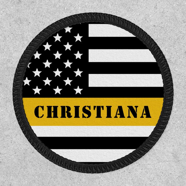 Custom 911 Dispatcher USA Flag Thin Gold Line Patch (Front)