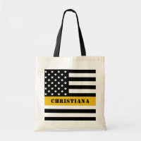 Custom 911 Dispatcher USA Flag Thin Gold Line