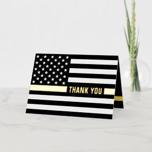 Custom 911 Dispatchers Thin Gold Line Thank You Foil Greeting Card
