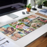 Custom 9 Photo Collage Desk Mat<br><div class="desc">Brighten your workspace with this custom desk mat featuring a collage of 9 favorite photos of family,  friends,  pets,  memories,  etc.</div>