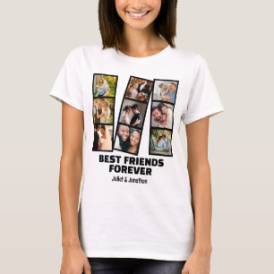 Custom 9 Photo collage & Name Best Friend Forever T-Shirt