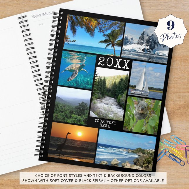 Custom 9 Photo Collage Photography Personalized Planner (Creator Uploaded)