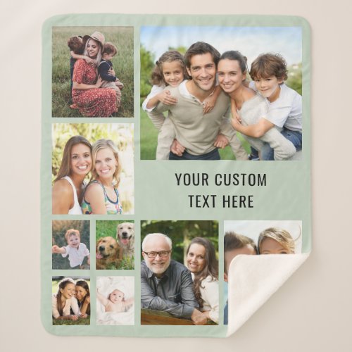 Custom 9 Photo Collage Sage Green
