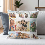 Custom 9 Photo Collage Throw Pillow<br><div class="desc">Create your own photo pillow featuring 9 of your favorite pictures in a simple grid photo collage. A great personalized gift idea for friends and family.</div>