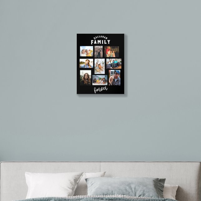Custom 9 Photo Collage Tile - Black Wall Acrylic (Bedroom)