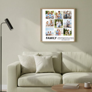 Custom 9 Photo Grid Collage FAMILY Acrylic Print