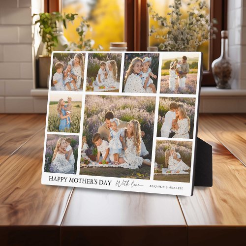 Custom 9 Photo Grid Happy Mothers Day Keepsake Plaque