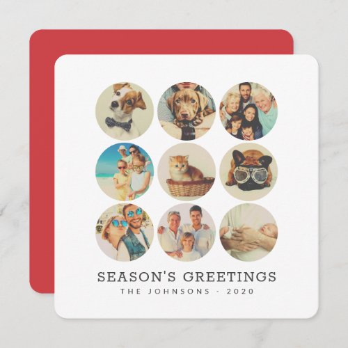 Custom 9 Photos Modern Family  Pet Memories Holiday Card