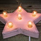 Custom 9" Pink Star Marquee Sign W/ Orange Bulbs (Low)