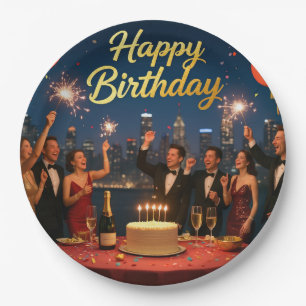 Custom 9" Round Birthday Dinner Plates