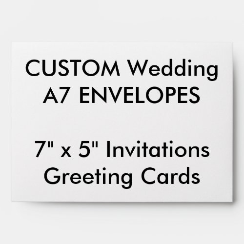 Custom A7 Envelopes 7 x 5 Invitations  Cards