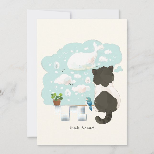 [Custom] A Cat's Day - Daydream Cloud Gazing Thank You Card (Front)