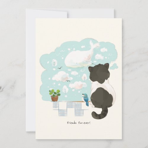 Custom A Cats Day _ Daydream Cloud Gazing Thank You Card