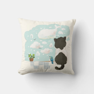 [Custom] A Cat's Day - Daydream Cloud Gazing Throw Pillow